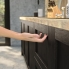 #Meuble de salle de bains - Sous vasque - AVARA Frêne Noir - 2 tiroirs - Côtés décors - L60 x H70 x P50 cm