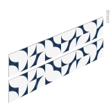 Crédence de cuisine - Décor Graphique bleu N°706 - Aluminium composite - Lot de 2 x L120xH20 cm