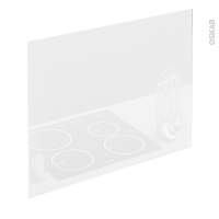 Fond de hotte cuisine - Verre Blanc - L90 x H65 x E0,4 cm - PLANEKO