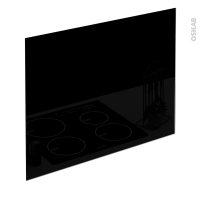 Fond de hotte cuisine - Verre Noir - L90 x H65 x E0,4 cm - PLANEKO