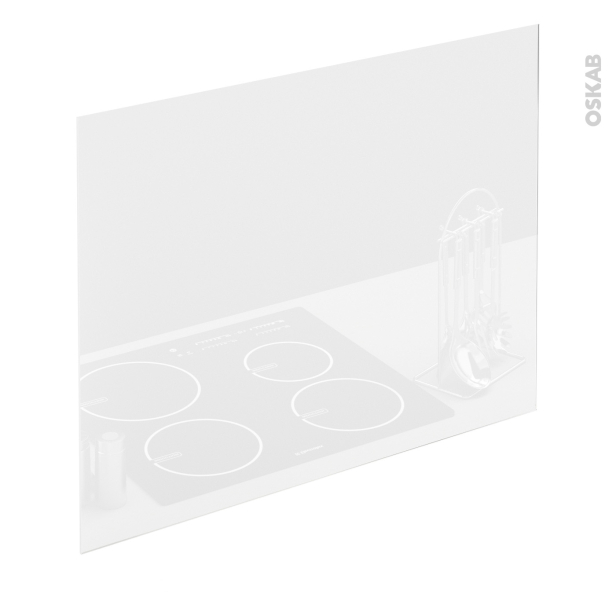 Fond de hotte cuisine Verre Blanc <br />L90 x H65 x E0,4 cm, PLANEKO 