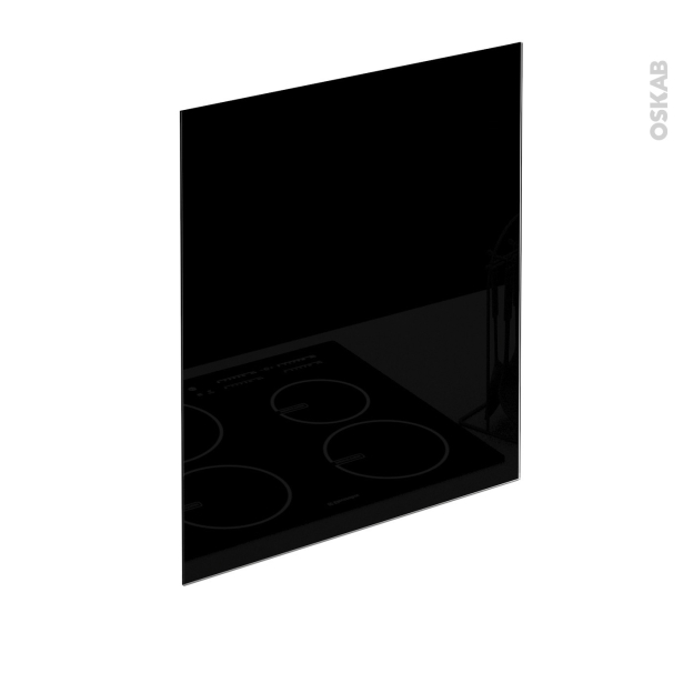 Fond de hotte cuisine Verre Noir <br />L60 x H65 x E0,4 cm, PLANEKO 