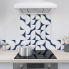 #Fond de hotte cuisine Décor Graphique bleu N°706 <br />Aluminium composite, L90xH70 cm 