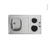 Bloc évier pour kitchenette - plaque de cuisson électrique - L100 x P60 cm - SOKLEO