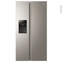 Réfrigérateur américain 515L - Pose libre 177.5cm - Finition Platinium - HAIER - HSR3918FIMP