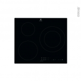 Plaque de cuisson 3 feux - Induction 60 cm - Verre Noir -  ELECTROLUX - LIT60333CK