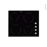 Plaque de cuisson 4 feux - Vitrocéramique 60 cm - Verre Noir - ELECTROLUX - EHV6140FOK