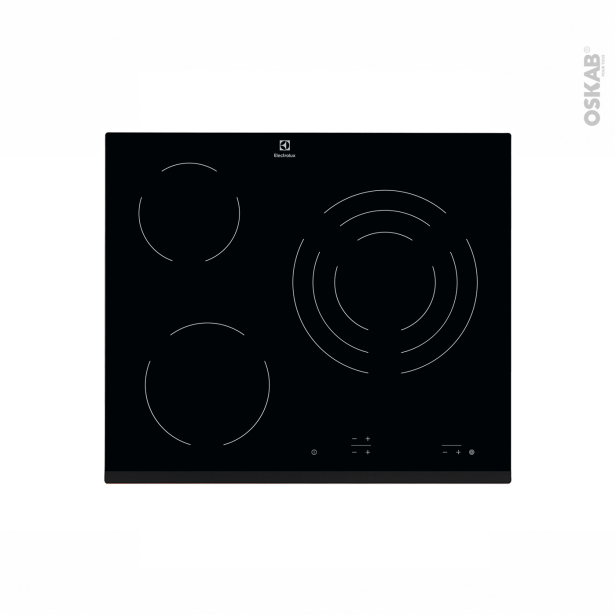 Plaque Vitrocéramique 3 foyers <br />Verre Noir, ELECTROLUX, EHV6232FOK 