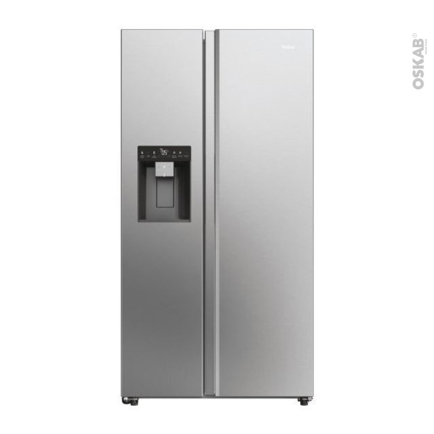 Réfrigérateur américain 601L Pose libre 177.5cm Finition Platinium HAIER  HSW59F18EIMM - Oskab