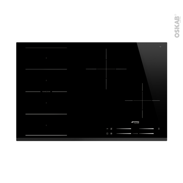 Plaque Induction 4 foyers Email Noir SMEG SI964NM - Oskab
