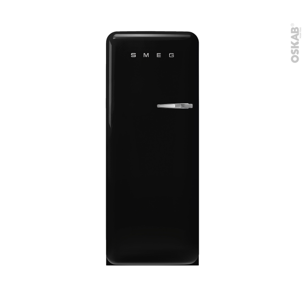 Réfrigérateur combiné 270L Pose libre 153 cm <br />ouverture à gauche, Noir, SMEG, FAB28LBL5 