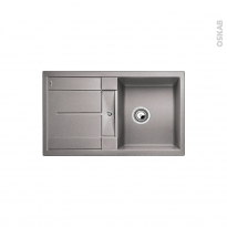 Evier de cuisine - METRA 45S - Granit gris alumétallic - 1 bac égouttoir - à encastrer - BLANCO
