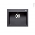 #Evier de cuisine KIVI <br />Granit noir, 1 cuve carrée 52 x 43 cm, à encastrer 