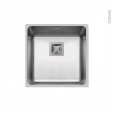 Evier de cuisine - LAGO - Inox lisse - 1 cuve carré 44 x 44 cm - à encastrer affleurant
