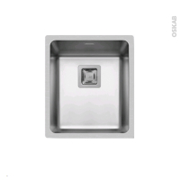 Evier de cuisine - LAGO - Inox lisse - 1 cuve carré 38 x 44 cm - à encastrer affleurant
