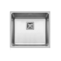 Evier de cuisine - LAGO - Inox lisse - 1 cuve carré 49 x 44 cm - à encastrer affleurant
