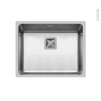 Evier de cuisine - LAGO - Inox lisse - 1 cuve carré 54 x 44 cm - à encastrer affleurant