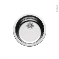 Evier de cuisine - NERA - Inox anti-rayures - 1 cuve ronde  D.45 cm - à encastrer