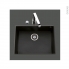 #Evier de cuisine - GARDA - Granit noir - 1 cuve carré 58 x 44 cm - Sous plan