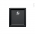 #Evier de cuisine - NOCTURNE - Granit noir - 1 cuve carré 40,6 x 45,6 cm - Sous plan