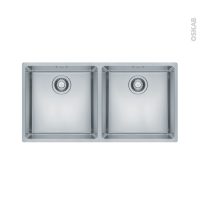 Evier de cuisine - MARIS - Inox lisse - 2 cuves carrées 86,5 x 44 cm - sous plan - FRANKE