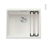 Evier de cuisine - ETAGON 500 U- Granit blanc  - 1  cuve carrée 53 x 56 cm - sous plan - BLANCO