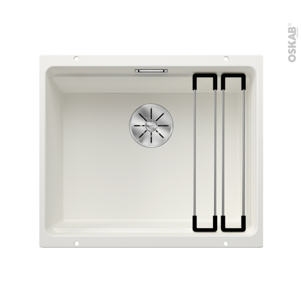 Evier de cuisine ETAGON 500 U- Granit blanc  <br />1  cuve carrée 53 x 56 cm, sous plan, BLANCO 
