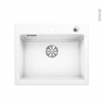 Evier de cuisine - PALONA 6 - Céramique blanc - 1 cuve carrée 61,50 x 51 cm - à encastrer - BLANCO