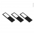 #Kit de 3 appliques de cuisine Eclairage LED rectangle <br />Finition noir brossé 