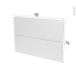 #Façades de cuisine - 2 tiroirs N°61 - IPOMA Blanc brillant - L100 x H70 cm