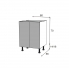 #Meuble de cuisine - Bas - STILO Noyer Blanchi - 2 portes 2 tiroirs à l'anglaise - L60 x H70 x P58 cm