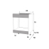 #Meuble de cuisine - Bas MO encastrable niche 45 - Faux tiroir haut - IVIA Gris - L60 x H70 x P58 cm