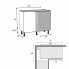 #Meuble de cuisine - Angle bas réversible - IKORO Chêne clair - 1 porte N°20 L50 cm - L100 x H70 x P58 cm