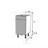 #Meuble de cuisine - Bas - Faux tiroir haut - FILIPEN Gris - 1 porte  - L40 x H70 x P58 cm