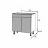 #Meuble de cuisine - Bas - Faux tiroir haut - IPOMA Noir mat - 2 portes - L80 x H70 x P58 cm
