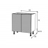#Meuble de cuisine Sous évier <br />IPOMA Blanc mat, 2 portes lessiviel poubelle ronde, L80 x H70 x P58 cm 