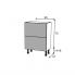 #Meuble de cuisine - Casserolier - IKORO Chêne clair - 2 tiroirs 1 tiroir à l'anglaise - L60 x H70 x P37 cm