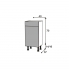 #Meuble de cuisine - Bas - IKORO Chêne clair - 1 porte 1 tiroir - L40 x H70 x P37 cm