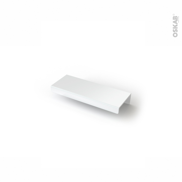 Poignée de meuble de cuisine N°90 <br />Alu blanc mat, 10 cm, Entraxe 64 mm 