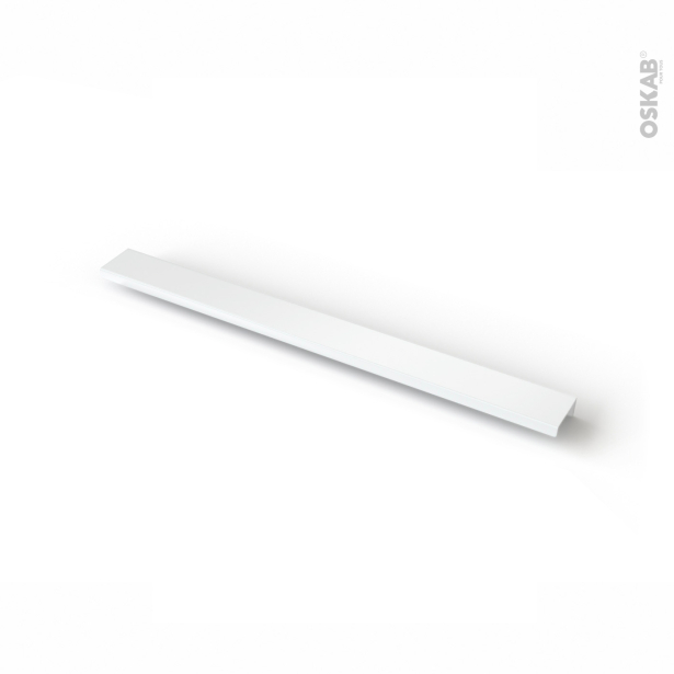 Poignée de meuble de cuisine N°90 <br />Alu blanc mat, 40 cm, Entraxe 320 mm 