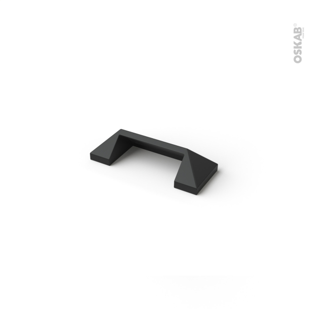 Poignée de meuble de cuisine N°75 <br />Noir verni, 7,8 cm, Entraxe 64 mm, SOKLEO 