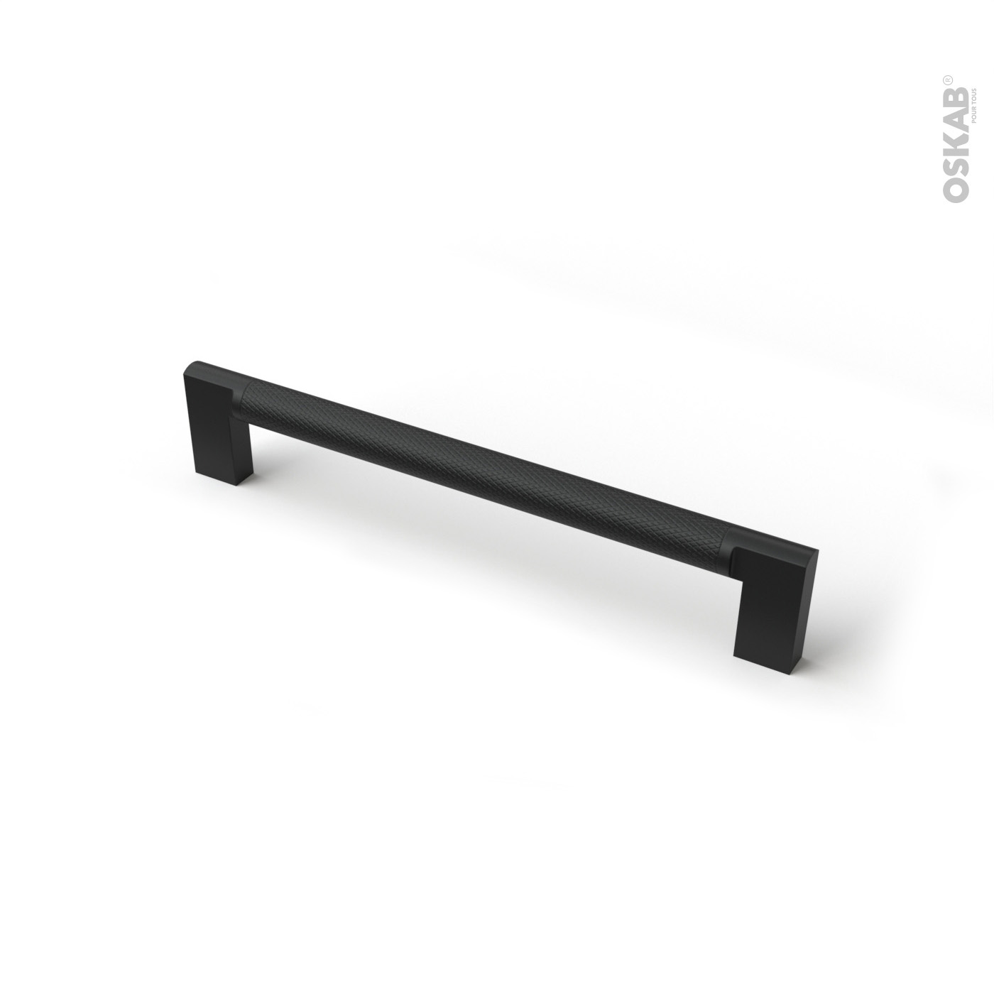Poignée de meuble de cuisine N°76 Noir mat, 17,4 cm, Entraxe 160 mm, SOKLEO