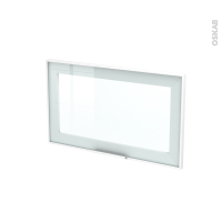 Façade blanche alu vitrée - Porte N°10 - Avec poignée - L60 x H35 cm - SOKLEO