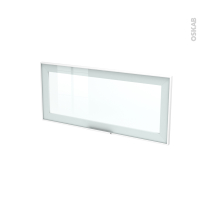 Façade blanche alu vitrée - Porte N°11 - Sans poignée - L80 x H35 cm - SOKLEO