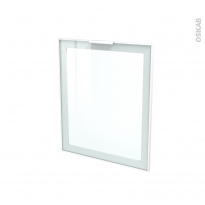Façade blanche alu vitrée - Porte N°21 - Avec poignée - L60 x H70 cm - SOKLEO