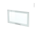 #Façade blanche alu vitrée Porte N°10 <br />Avec poignée, L60 x H35 cm, SOKLEO 
