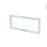 #Façade blanche alu vitrée Porte N°11 <br />Avec poignée, L80 x H35 cm, SOKLEO 