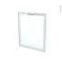 #Façade blanche alu vitrée Porte N°21 <br />Avec poignée, L60 x H70 cm, SOKLEO 