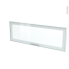#Façade blanche alu vitrée Porte N°12 <br />Avec poignée, L100 x H35 cm, SOKLEO 