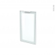 Façade blanche alu vitrée - Porte N°19 - Sans poignée - L40 x H70 cm - SOKLEO
